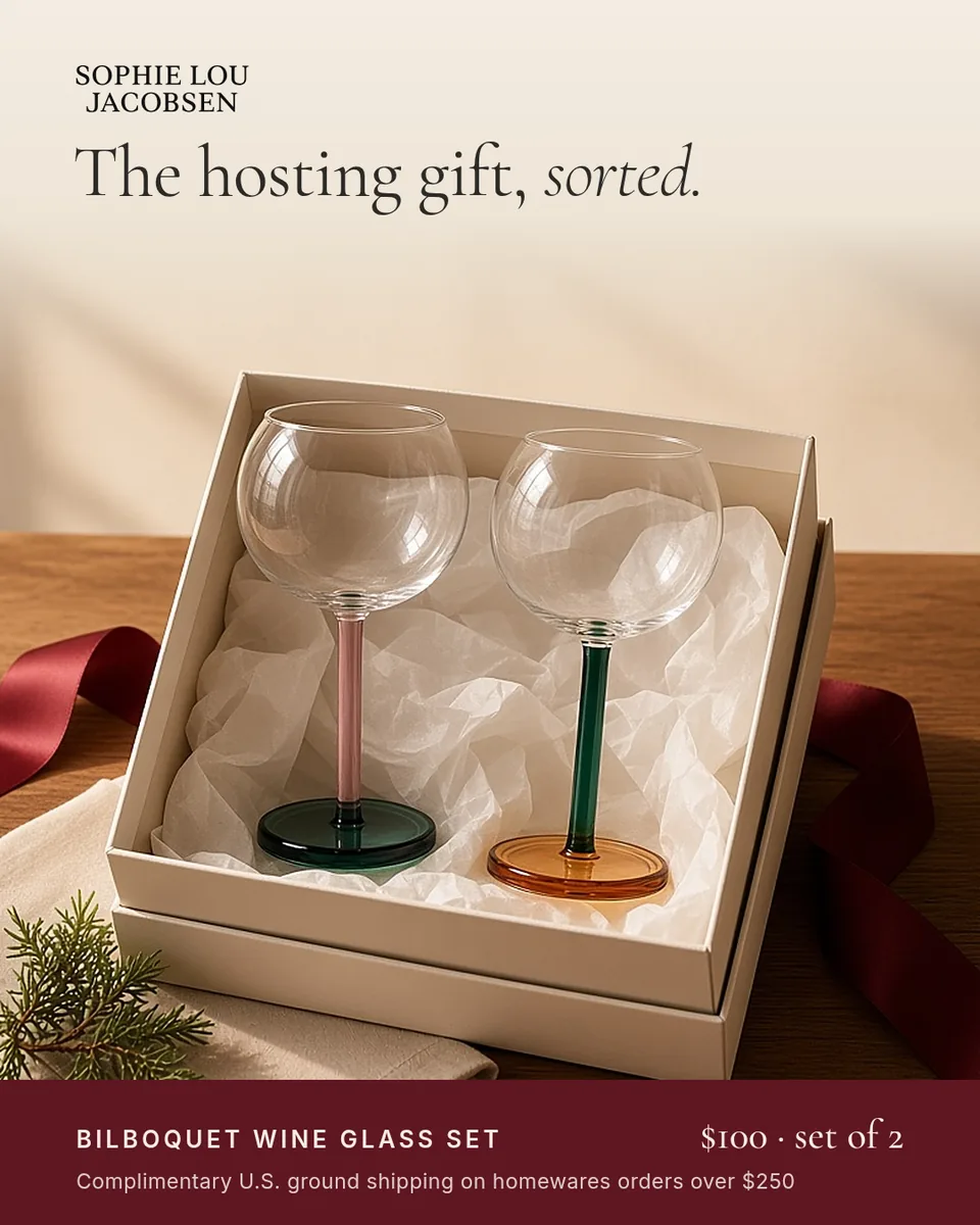 Static ad design featuring Sophie Lou Jacobsen Bilboquet gift set