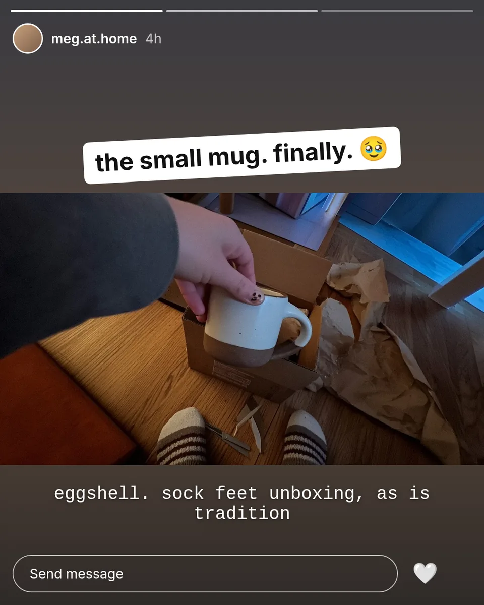 Static ad design featuring East Fork The Small Mug unboxing story